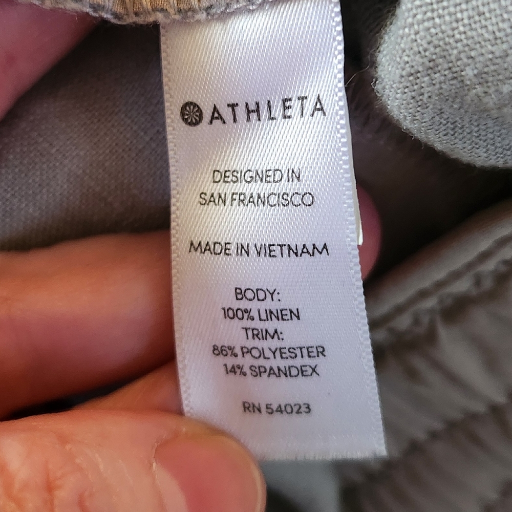 Athleta 100% Linen Elastic Waist Pants - Picture 7 of 7